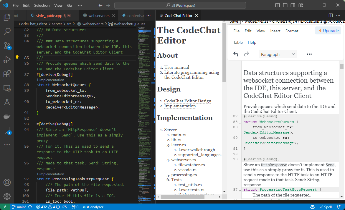 CodeChat editor preview